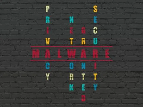 Security concept: Malware in Crossword Puzzle イラスト素材