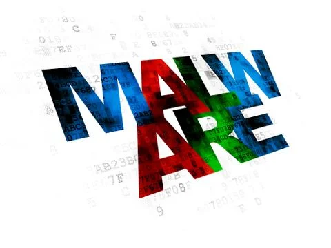 Security concept: Malware on Digital background Stock Illustration