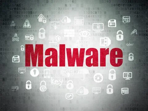 Security concept: Malware on Digital Data Paper background イラスト素材