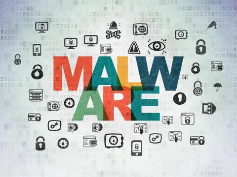 Security concept: Malware on Digital Data Paper background Stockillustratie