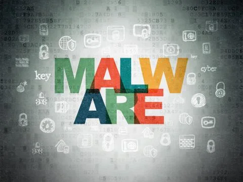 Security concept: Malware on Digital Paper background Stock Illustration