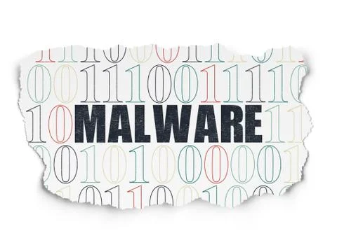 Security concept: Malware on Torn Paper background Stock Illustration