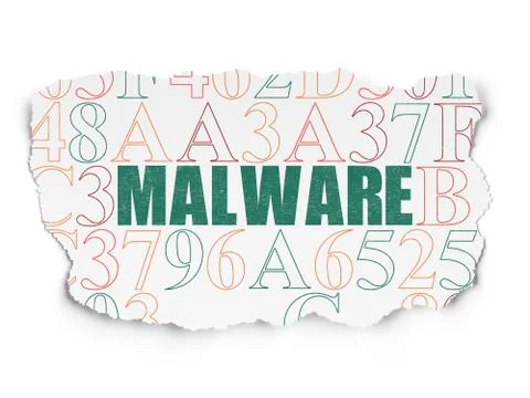 Security concept: Malware on Torn Paper background Stock Illustration