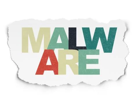 Security concept: Malware on Torn Paper background Stock Illustration