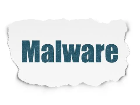 Security concept: Malware on Torn Paper background Stock Illustration