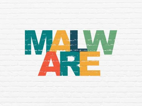 Security concept: Malware on wall background Stock Illustration