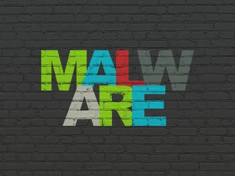 Security concept: Malware on wall background イラスト素材