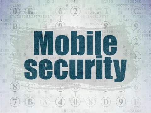 Security concept: Mobile Security on Digital Data Paper background Stock Illustration