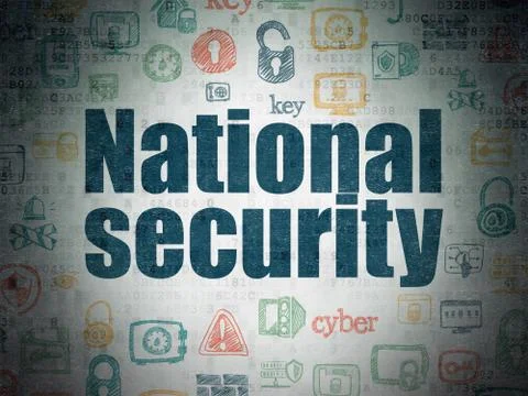 Security concept: National Security on Digital Data Paper background Illustrazione stock