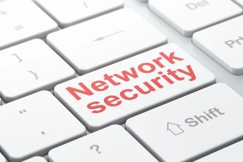 Security concept: Network Security on computer keyboard background Illustrazione stock