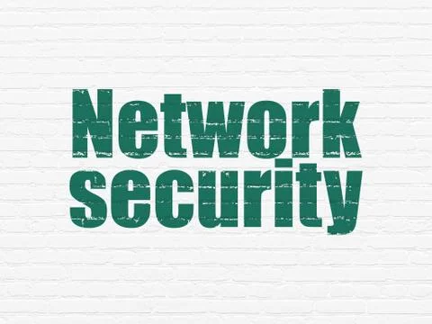 Security concept: Network Security on wall background Stock Illustration