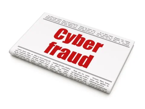 Security concept: newspaper headline Cyber Fraud Stock Illustration