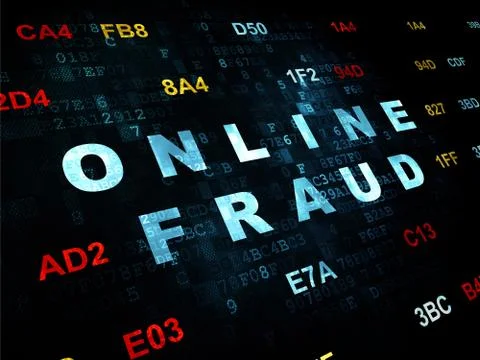 Security concept: Online Fraud on Digital background Illustrazione stock