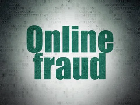 Security concept: Online Fraud on Digital Data Paper background Illustrazione stock