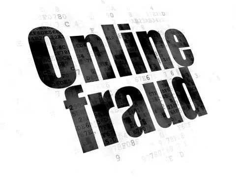 Security concept: Online Fraud on Digital background Illustrazione stock