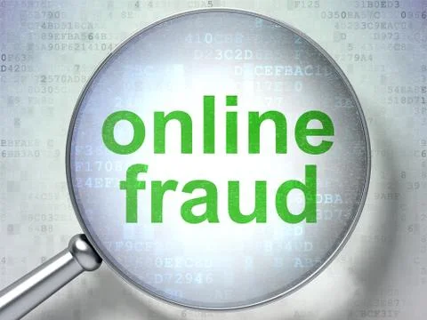 Security concept: Online Fraud with optical glass Illustrazione stock