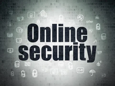 Security concept: Online Security on Digital Data Paper background Illustrazione stock