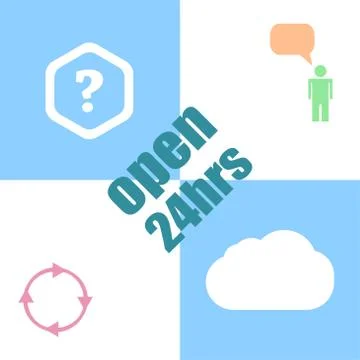 Security concept. open 24 hours . Infographic dashboard ui interface template Illustrazione stock
