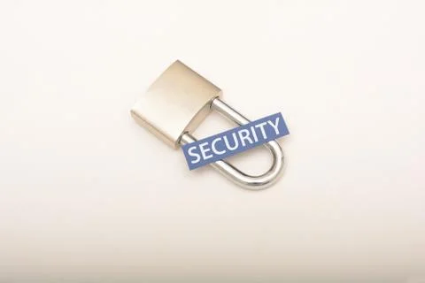 Security concept with Padlock and Paper Card Stock Photos