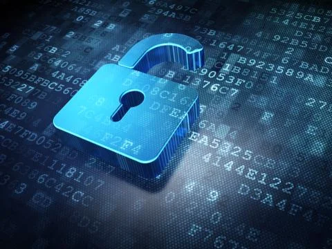 Security concept: padlock on digital background Stock Illustration