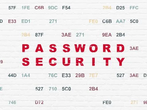 Security concept: Password Security on wall background 스톡 일러스트