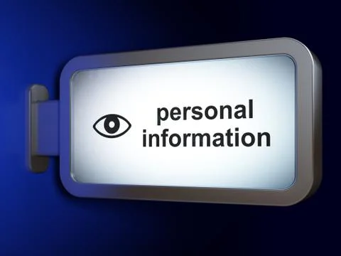Security concept: Personal Information and Eye on billboard 스톡 일러스트