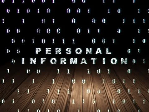 Security concept: Personal Information in grunge dark room Stock Illustration