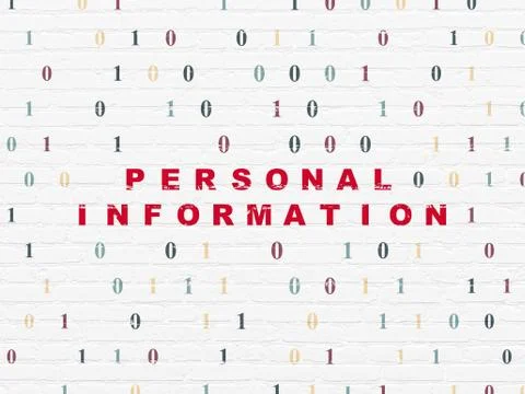 Security concept: Personal Information on wall background 스톡 일러스트