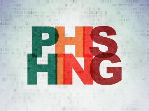 Security concept: Phishing on Digital Data Paper background Illustrazione stock