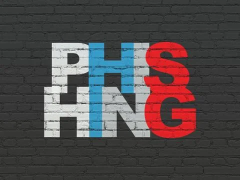 Security concept: Phishing on wall background Ilustração Stock