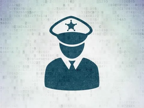 Security concept: Police on Digital Data Paper background Stock Illustration