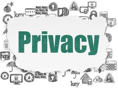 Security concept: Privacy on Torn Paper background イラスト素材