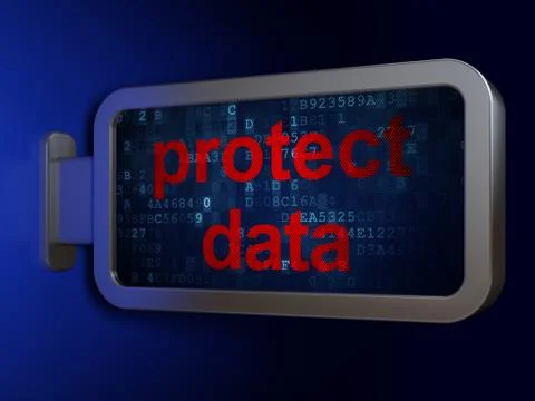 Security concept: Protect Data on billboard background Stock Illustration