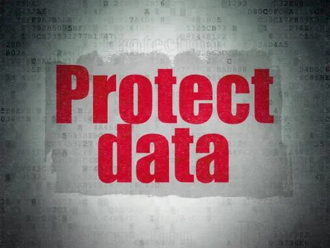 Security concept: Protect Data on Digital Data Paper background Stock Illustration