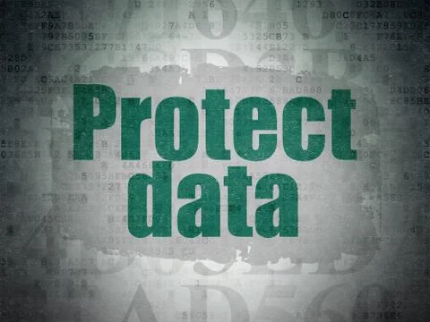 Security concept: Protect Data on Digital Data Paper background Illustrazione stock