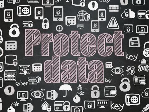Security concept: Protect Data on School board background Stock Illustration