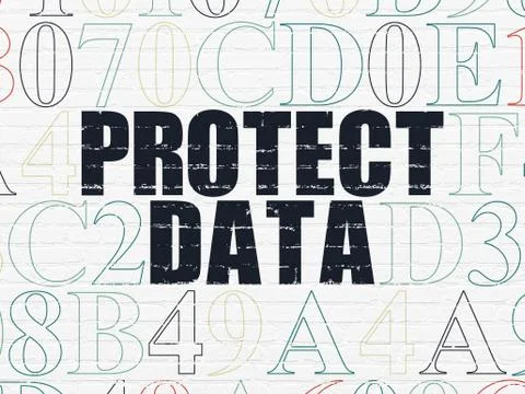 Security concept: Protect Data on wall background Stock Illustration