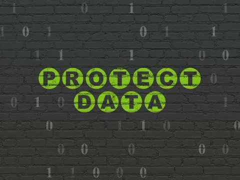 Security concept: Protect Data on wall background Illustrazione stock