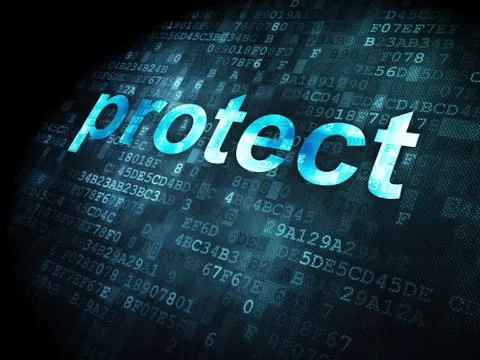 Security concept: Protect on digital background Stock Illustration
