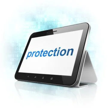 Security concept: Protection on tablet pc computer Illustrazione stock