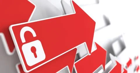 Security Concept on Red Arrow. 스톡 일러스트