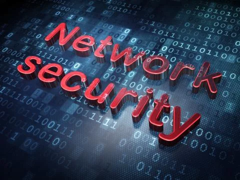 Security concept: Red Network Security on digital background Illustrazione stock