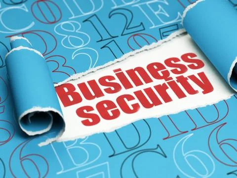 Security concept: red text Business Security under the piece of  torn paper Illustrazione stock