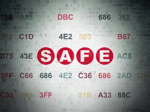 Security concept: Safe on Digital Data Paper background Illustrazione stock