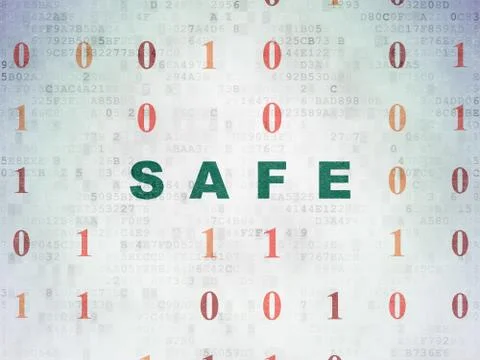 Security concept: Safe on Digital Data Paper background Illustrazione stock