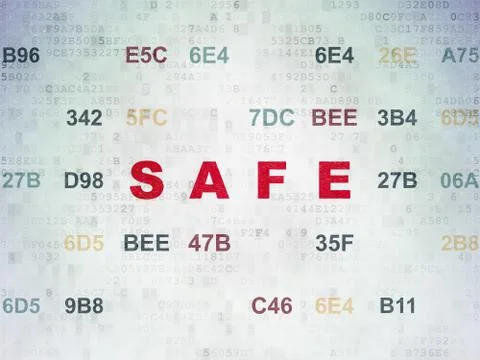 Security concept: Safe on Digital Data Paper background イラスト素材