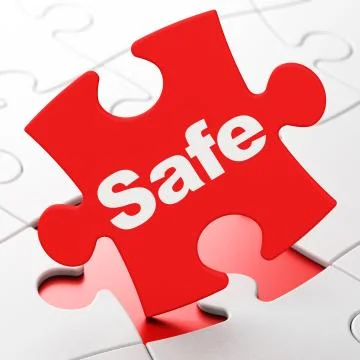 Security concept: Safe on puzzle background Stock-Illustration