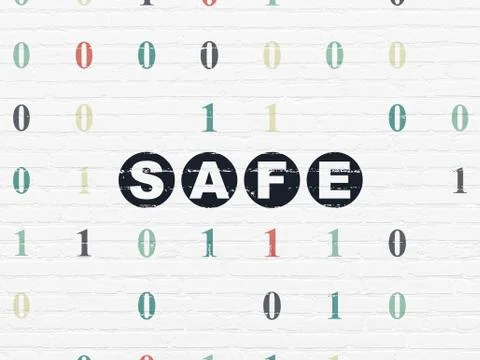 Security concept: Safe on wall background Stock Illustration
