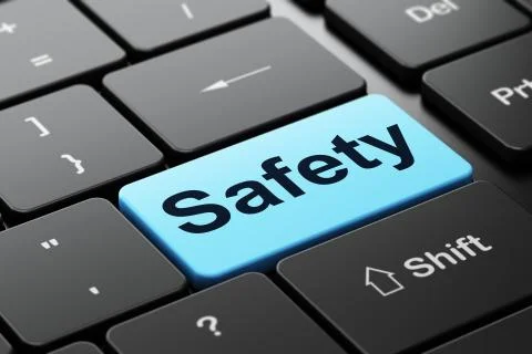 Security concept: Safety on computer keyboard background 스톡 일러스트