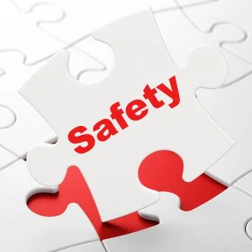 Security concept: Safety on puzzle background Stock Illustration